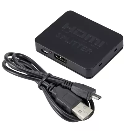 4K HDMI Splitter - Full HD 1080p Video HDMI Switcher, 1x2 Split with 1 Input and 2 Outputs