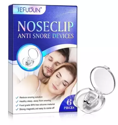 Anti-Snore Magnetic Silicone Nose Clip with Case - Sleep Aid Device