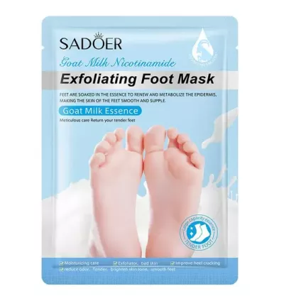SADOER Goat Milk Nicotinamide Exfoliating Soften And Moisturizing Foot Mask 1pair